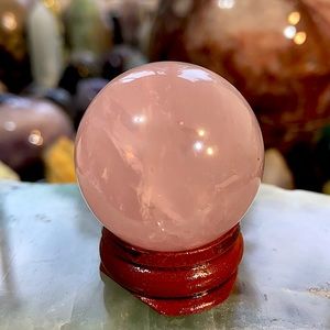 🔥SALE🔥 Star Rose Quartz Crystal Mini Sphere With Sparkles And Rainbows!